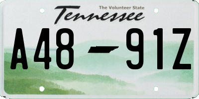 TN license plate A4891Z