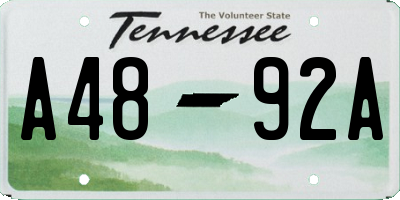 TN license plate A4892A