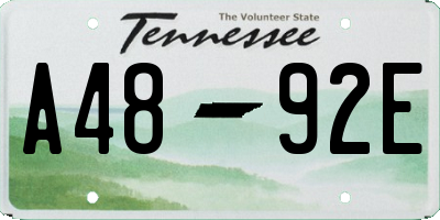 TN license plate A4892E