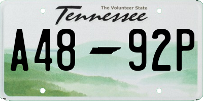TN license plate A4892P