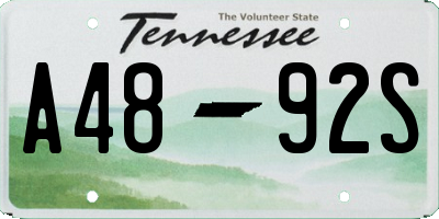 TN license plate A4892S