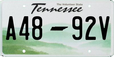 TN license plate A4892V