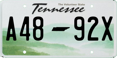 TN license plate A4892X