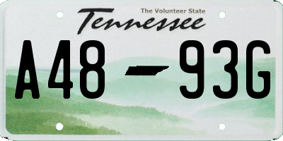 TN license plate A4893G