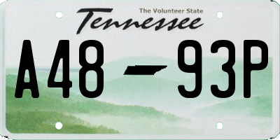 TN license plate A4893P