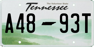 TN license plate A4893T
