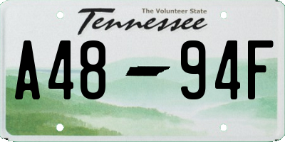 TN license plate A4894F