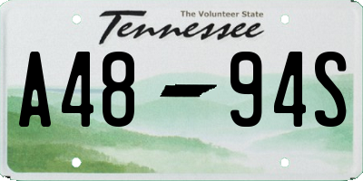TN license plate A4894S