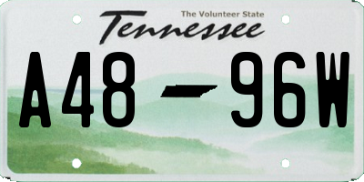 TN license plate A4896W