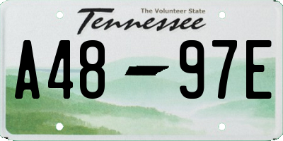 TN license plate A4897E