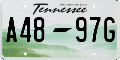 TN license plate A4897G