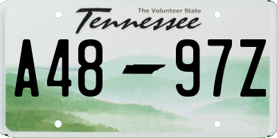 TN license plate A4897Z