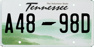 TN license plate A4898D