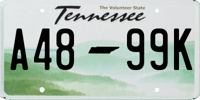 TN license plate A4899K