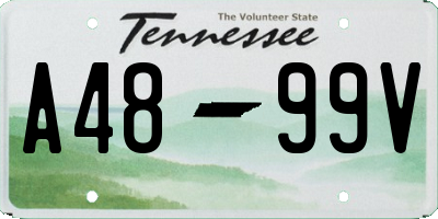 TN license plate A4899V