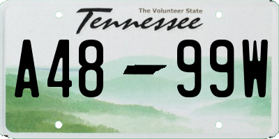 TN license plate A4899W