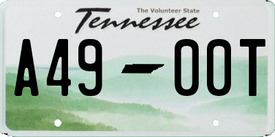 TN license plate A4900T