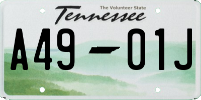 TN license plate A4901J