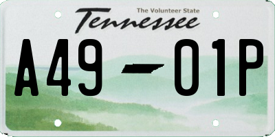 TN license plate A4901P