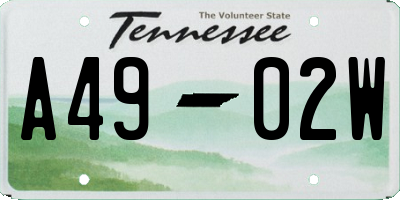 TN license plate A4902W