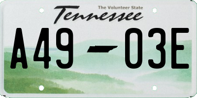 TN license plate A4903E