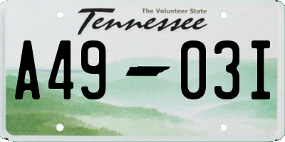 TN license plate A4903I