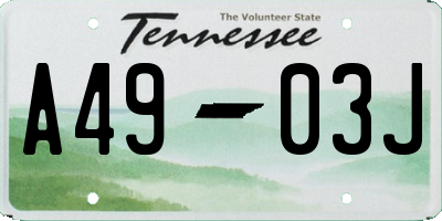 TN license plate A4903J