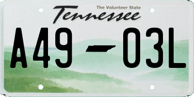 TN license plate A4903L