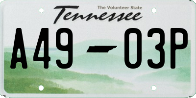 TN license plate A4903P