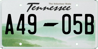 TN license plate A4905B