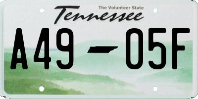 TN license plate A4905F