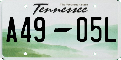 TN license plate A4905L