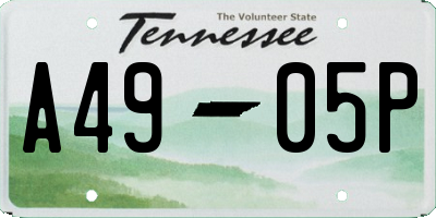 TN license plate A4905P