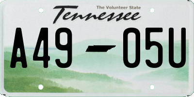 TN license plate A4905U