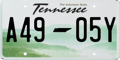 TN license plate A4905Y