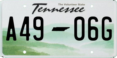 TN license plate A4906G