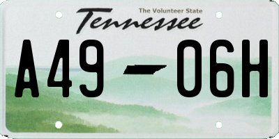 TN license plate A4906H