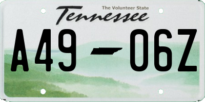 TN license plate A4906Z