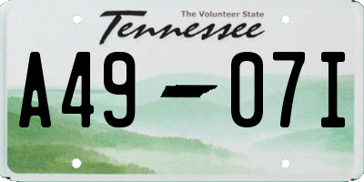 TN license plate A4907I