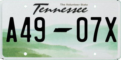 TN license plate A4907X