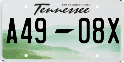 TN license plate A4908X