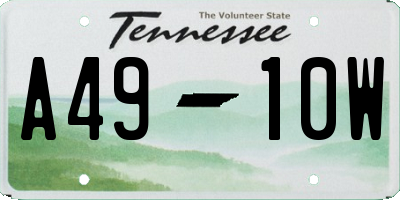 TN license plate A4910W