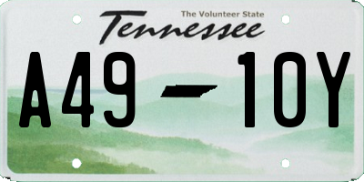 TN license plate A4910Y