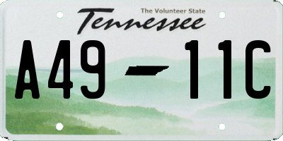 TN license plate A4911C