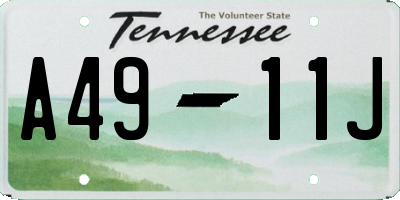 TN license plate A4911J