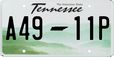 TN license plate A4911P