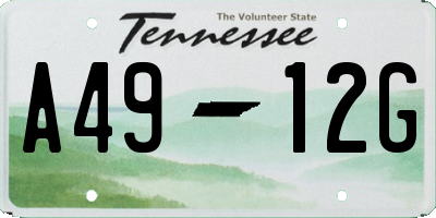 TN license plate A4912G