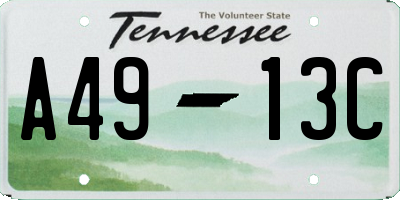 TN license plate A4913C