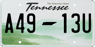 TN license plate A4913U