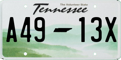TN license plate A4913X